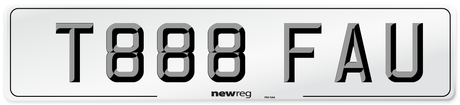 T888 FAU Number Plate from New Reg